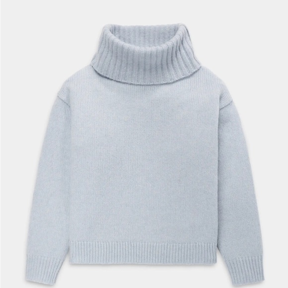 UGG Lylah Slouchy Rollneck Sweater Metallic, Fall, Winter, Cozy, Light Blue, L - Picture 4 of 10